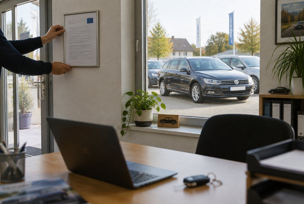 Gewährleistungs-Aushang im Autohaus ist ab 27. September Pflicht